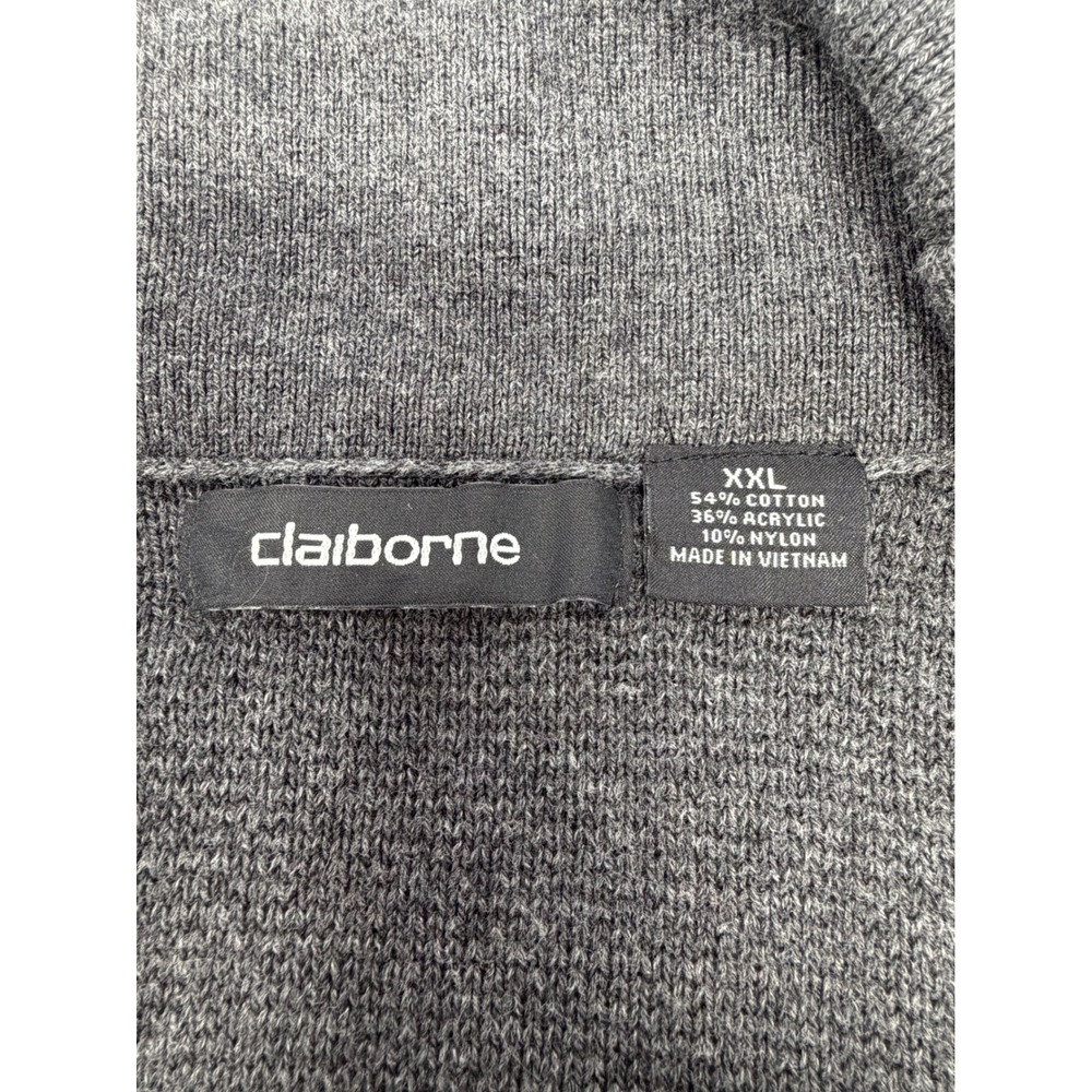 Claiborne Cardigan Sweater Womens‎ XXL Gray Shawl Collar Button Front - Picture 5 of 5